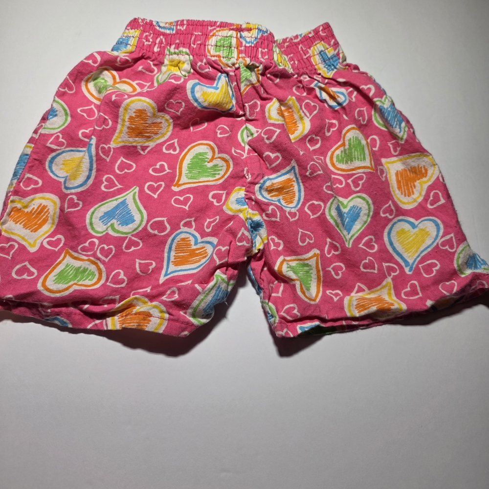 Colorful Heart Print Kids Shorts